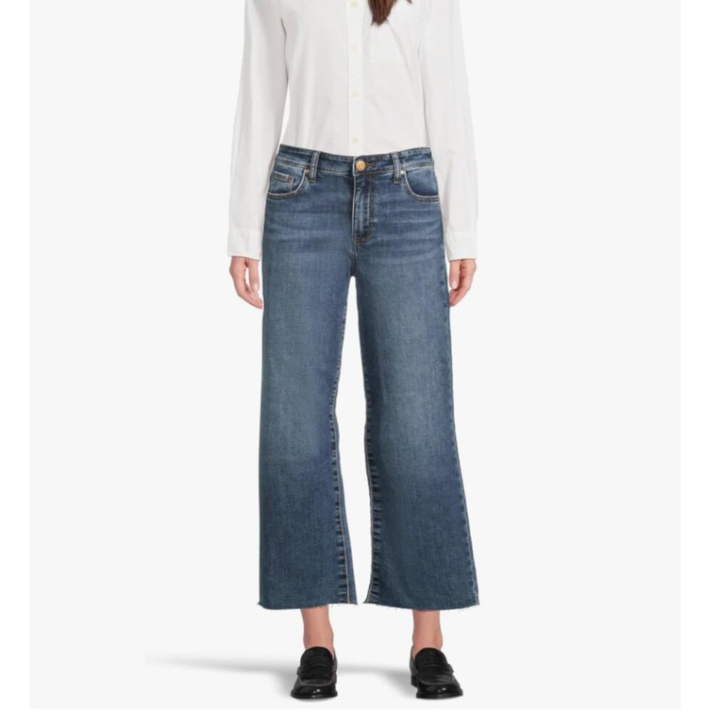 Kut from the Kloth Charlotte Wide Leg 26" inseam, size 4, regular hem